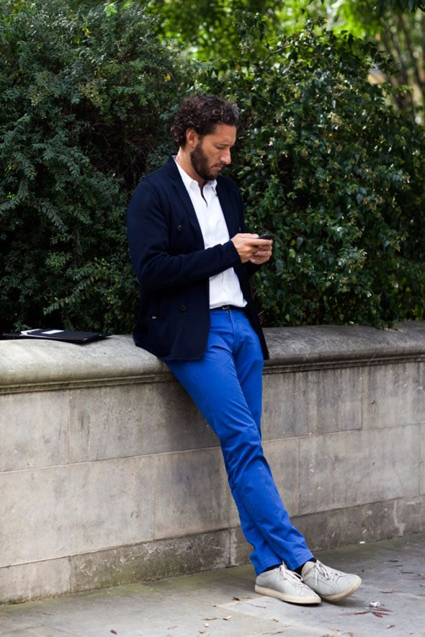 The Blue Revolution: A Closer Look at Men's Trouser Fashion in the UK