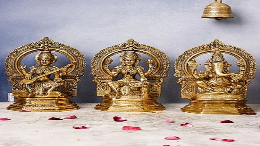 Invoking Blessings from Laxmi, Ganesh, and Saraswati Murti in Your Home