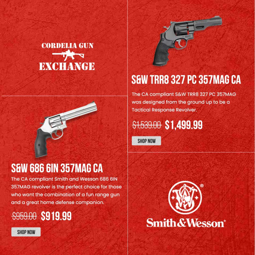 Smith & Wesson Handguns and Revolvers at Cordelia Gun Exchange