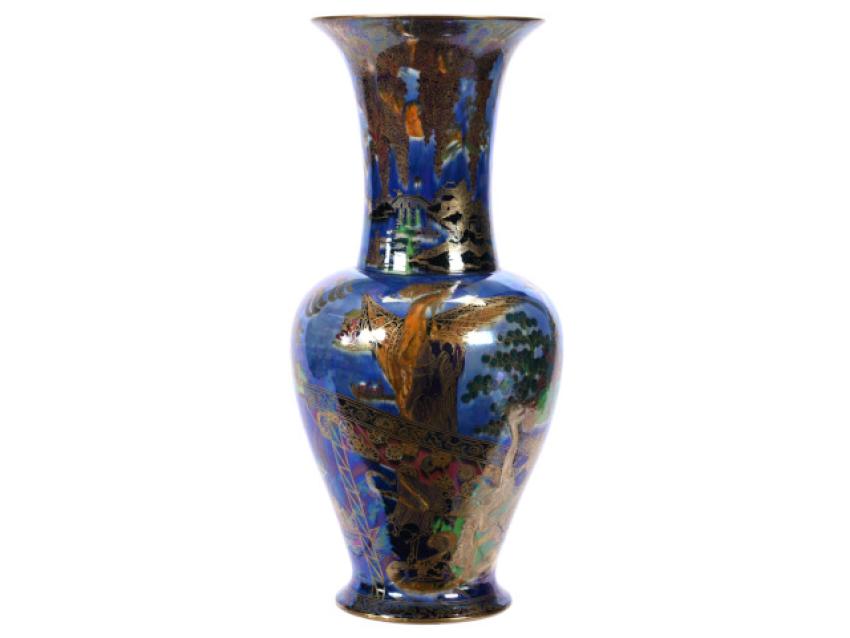 Pair of Wedgwood Vases Marked Fairyland Lustre Combine for $130,500 at Woody Auction, March 22nd