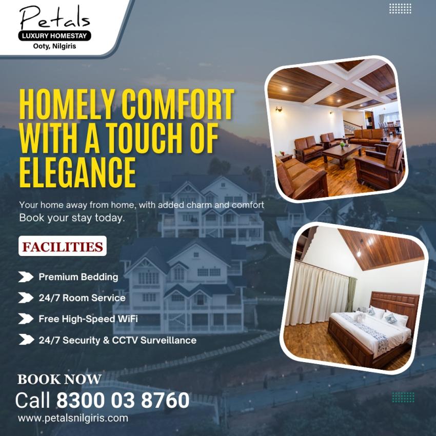 Value and Comfort in the Nilgiris: Opt for Petals for Your Ooty Homestay or Villa