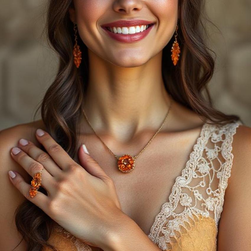 GOLDEN EMBER: HANDCRAFTED ORANGE KYANITE JEWELRY