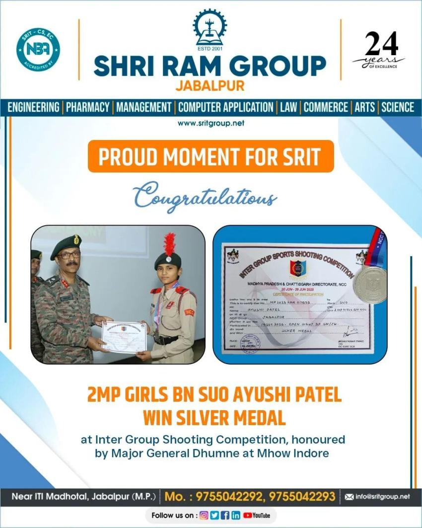 Bullseye and Brilliance! Congratulations to SRIT’s 2MP Girls BN for their National Achievements