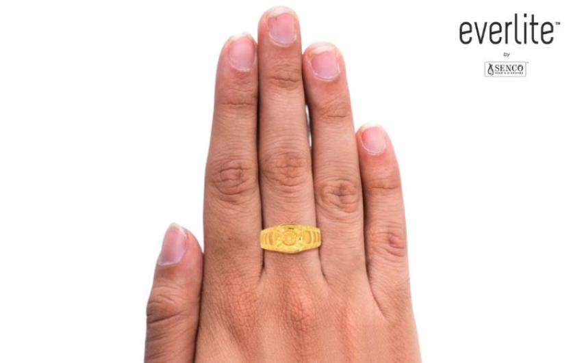 Stylish Ashok Chakra Ring Design in Gold by Everlite