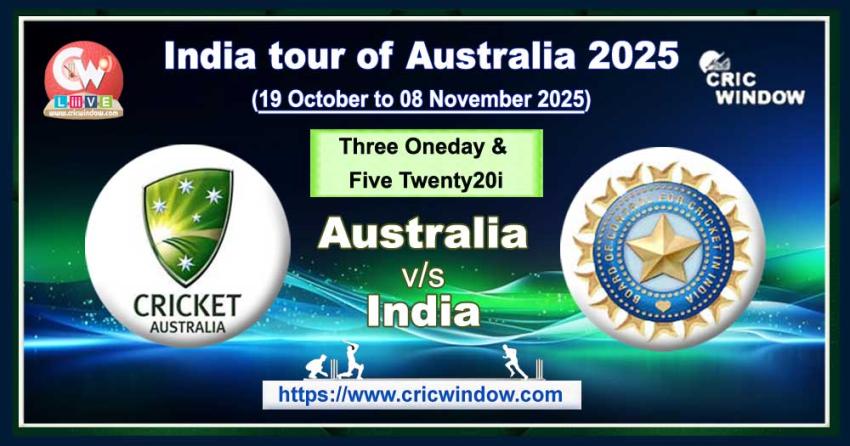 India tour of Australia for ODI and T20i match series 2025