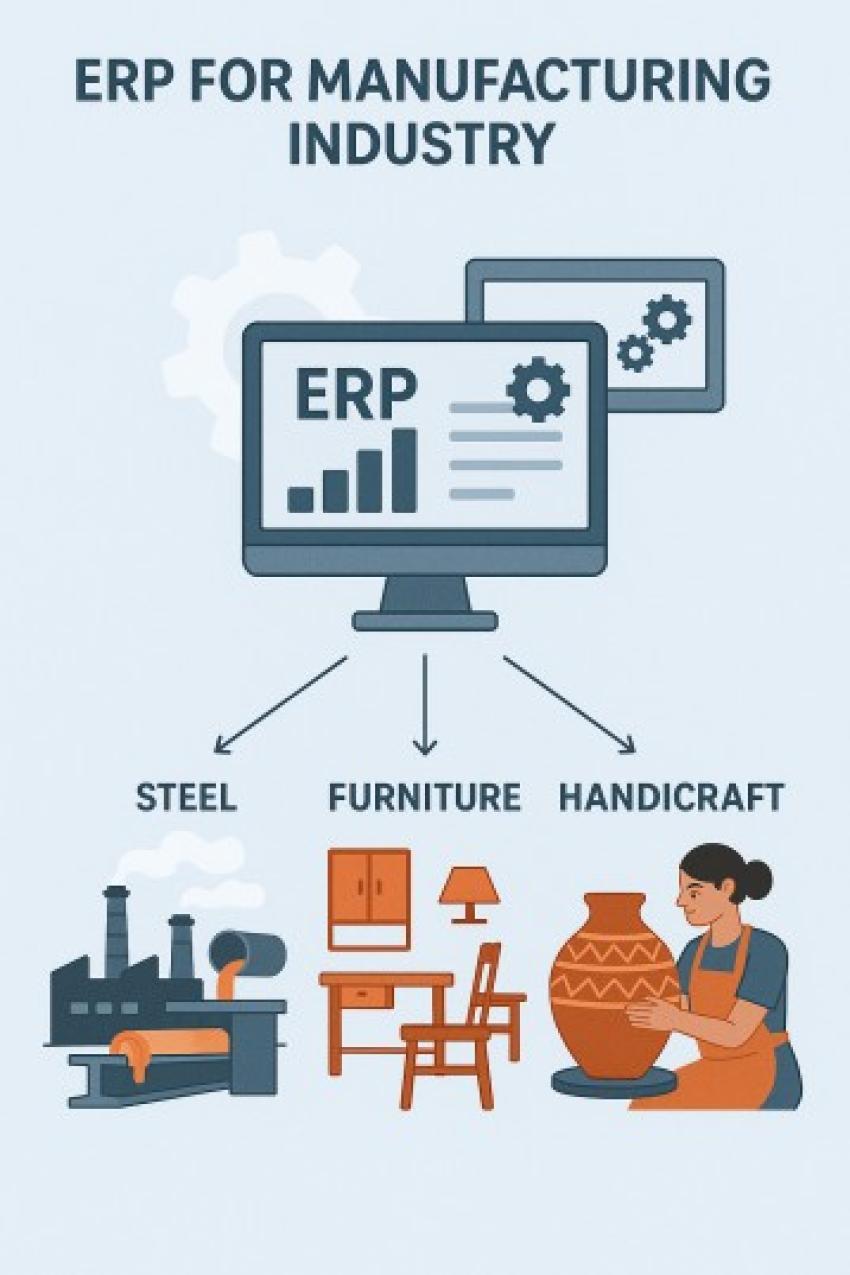 how erp for manufacturing industry supports steel, furniture, and handicraft businesses alike