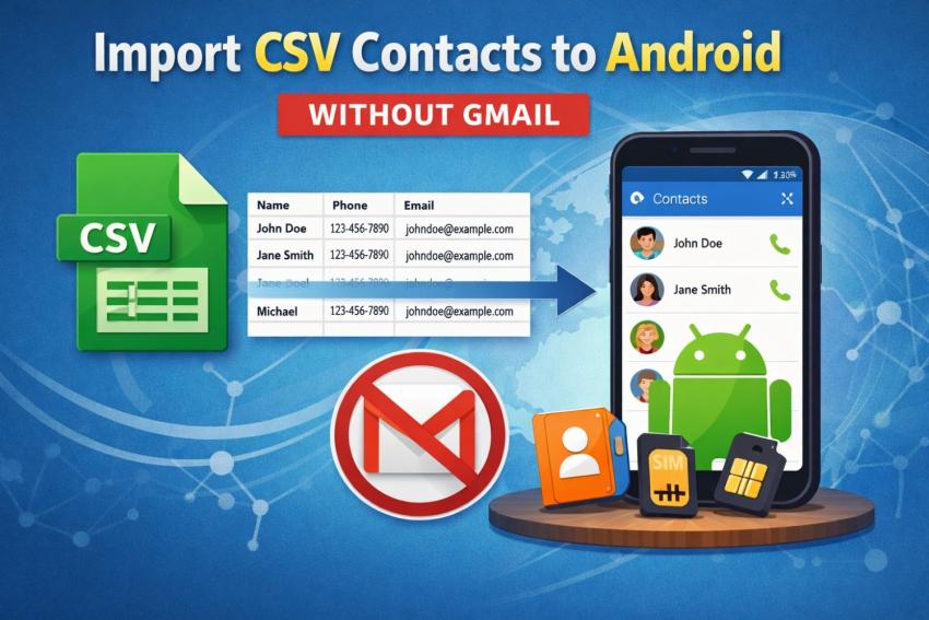 Import CSV Contacts to Android without Gmail- Easy & Secure Methods