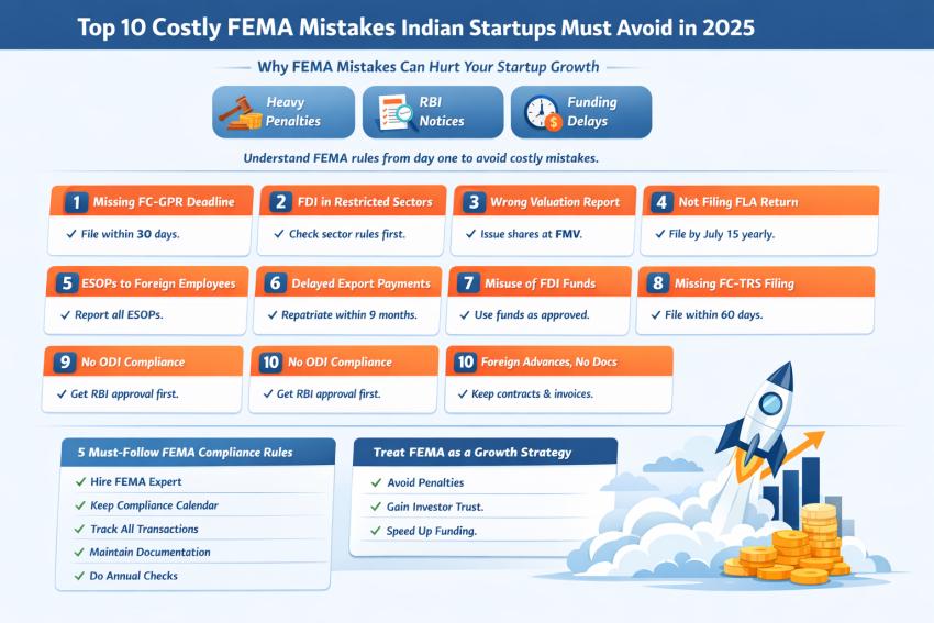 Top 10 FEMA Mistakes Startups Must Avoid in India 2025