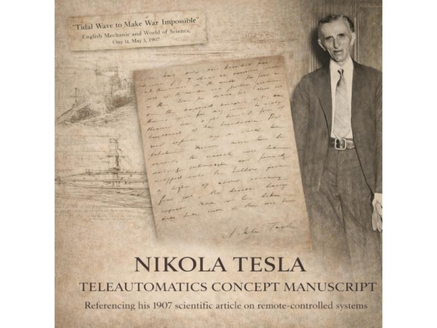 Nikola Tesla Signed Holograph Page from A Scientific Article in 1907 will be Auctioned April 30th