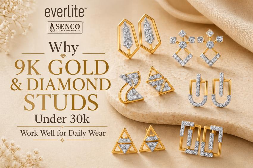 Why 9K Gold & Diamond Studs Under 30k Work Well for Daily Wear