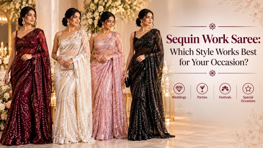 Sequin Work Saree: Which Style Works Best for Your Occasion?