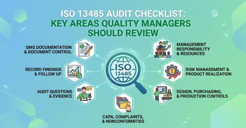 ISO 13485 Audit Checklist: Key Areas Quality Managers Should Review